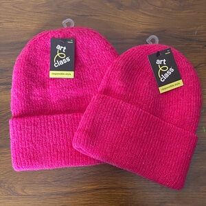 Art Class Vibrant‎ Pink Kids Beanie Duo